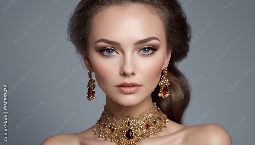 Beauty Women Portrait, Close Face Image