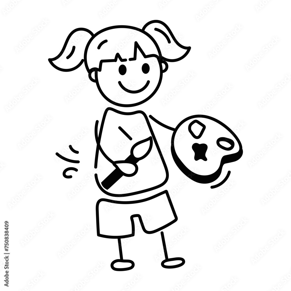 Here’s a doodle icon depicting paint palette Here’s a doodle icon depicting paint palette