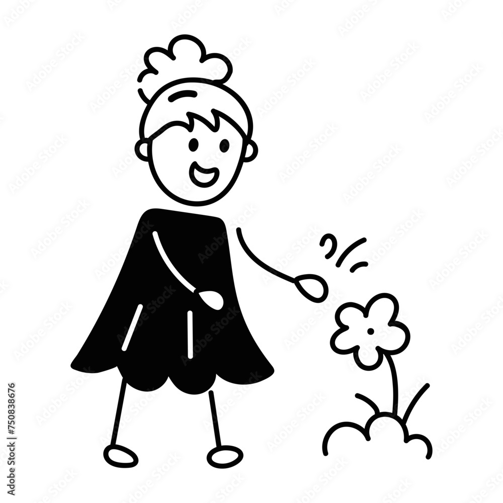 Grab this doodle icon of garden flower Grab this doodle icon of garden flower
