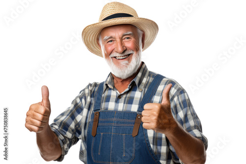 smiling farmer Show pride: Emphasize a smiling face. It shows happiness, success and pride in your work.Isolated on a transparent background.