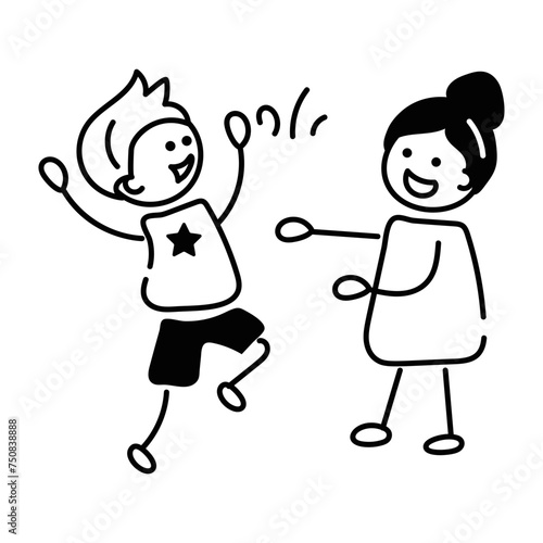 Here’s a doodle icon of dancing children 