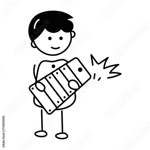Check out doodle icon of xylophone toy 