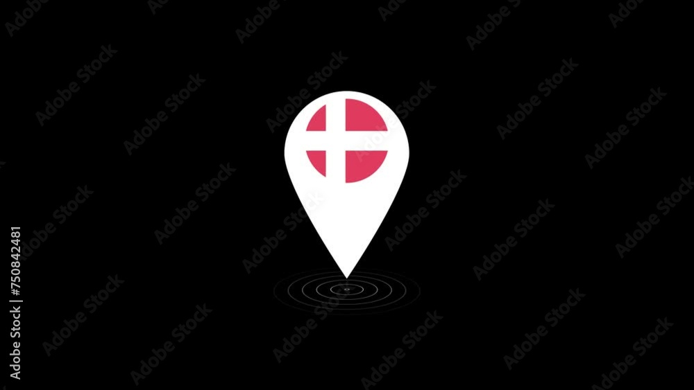 Switzerland flag icon GPS location tracking animation on black background Switzerland flag icon GPS location tracking animation on black background