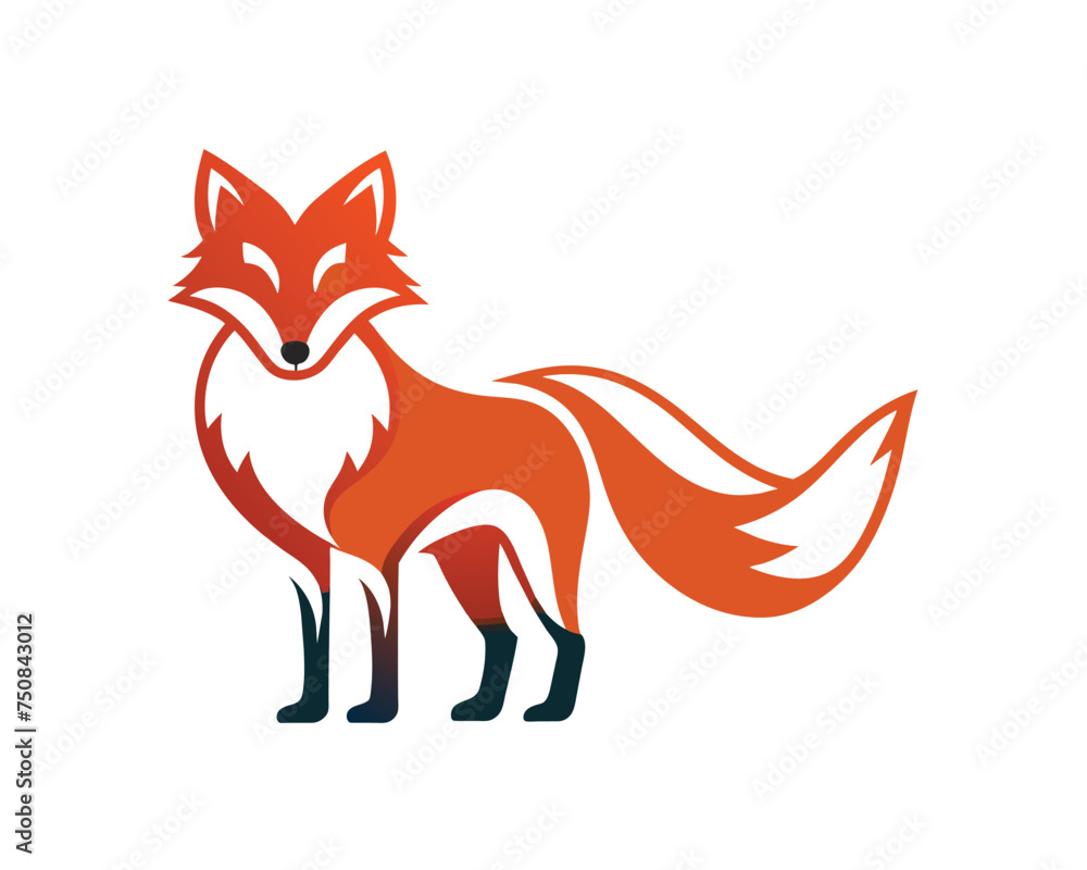 Fox similar silhouette logo design Fox similar silhouette logo design