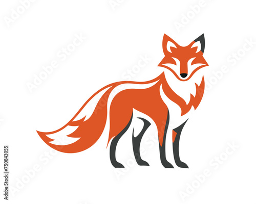 Fox similar silhouette logo design