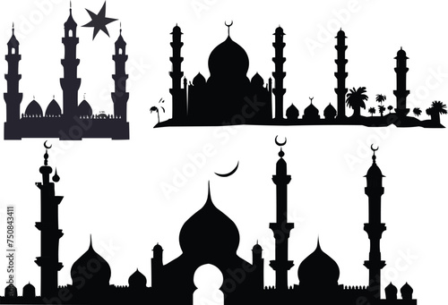 silhouette of mosque