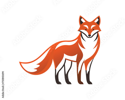 Fox similar silhouette logo design