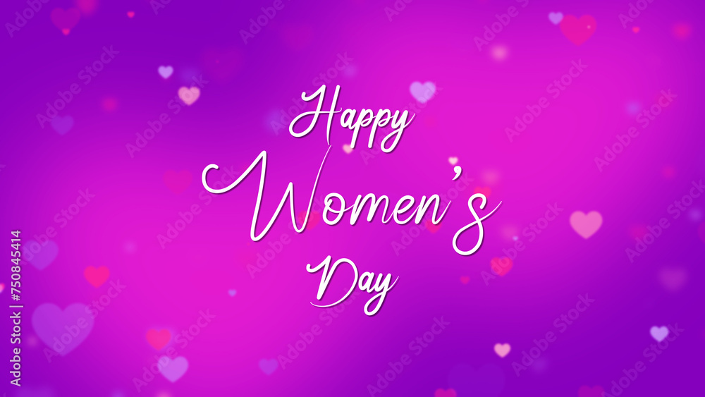 happy international women's day 8th March wallpaper, text calligraphy and hearts