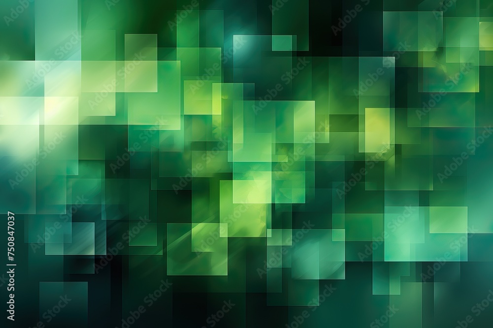 abstract background of squares in bright green tones .