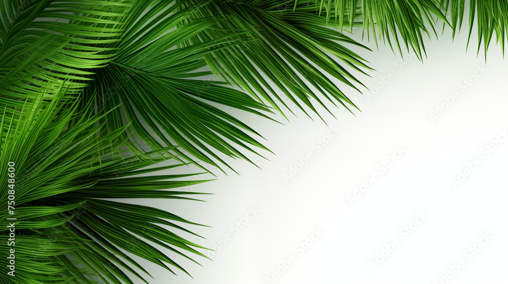 Realistic summer palm leaves on a transparent background. Versatile tropical visuals Generative AI. - obrazy, fototapety, plakaty 
