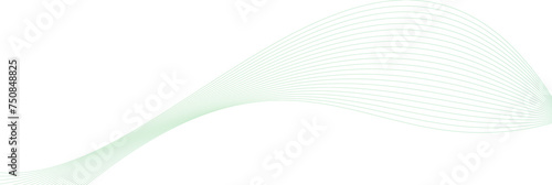 Abstract green gradient waves on white background, vector illustration. Simple wavy lines pattern. Modern banner template with space for text. Suit for brochure, cover, poster, flyer, website