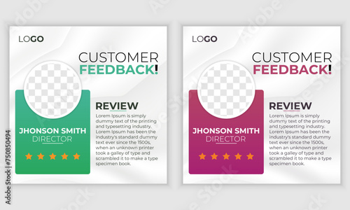 Client testimonials or customer feedback social media post web banner design