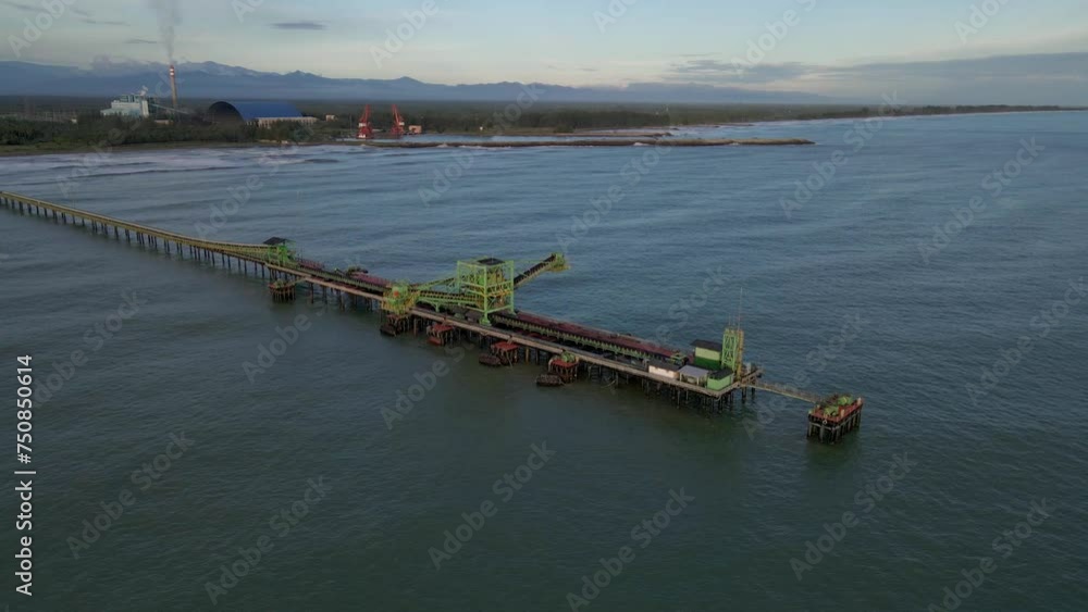 Aerial view of coal mining port Aerial view of coal mining port