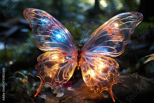 Magic butterfly in enigmatic woods., generative IA