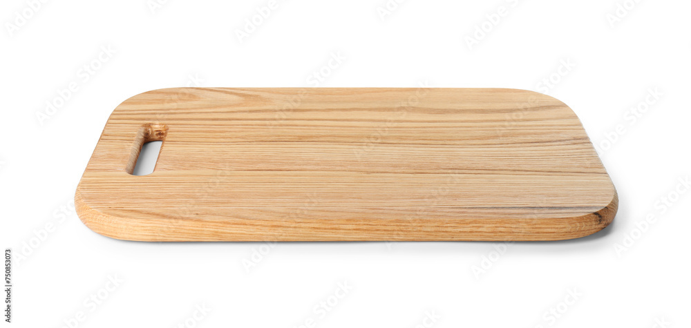 One wooden cutting board on white background One wooden cutting board on white background
