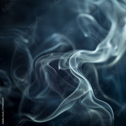 Swirling vapor smoke against a dark background, Close-up, Soft backlighting to enhance the smoke's texture