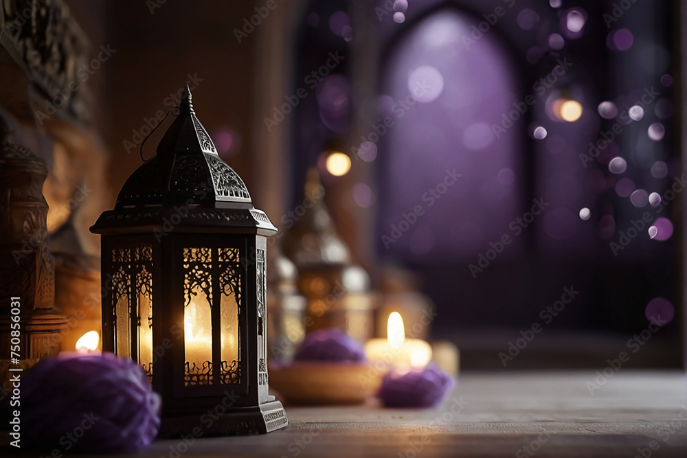 Islamic style Background design for ramadan celebration - obrazy, fototapety, plakaty 
