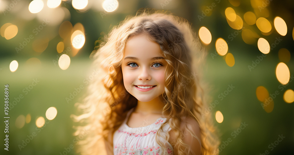 Cute little girl. Pretty kid girl face. Portrait of adorable child. Summer outdoor activities for children. Child smiles and enjoys summer. Funny face. Portrait of a smiling little child girl. Cute little girl. Pretty kid girl face. Portrait of adorable child. Summer outdoor activities for children. Child smiles and enjoys summer. Funny face. Portrait of a smiling little child girl.