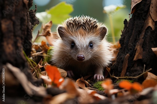 Exhibition highlights hedgehog and biodiversity in nature.  generative IA