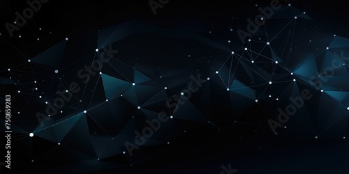abstract polygonal space low poly dark background with connecting dots and line 