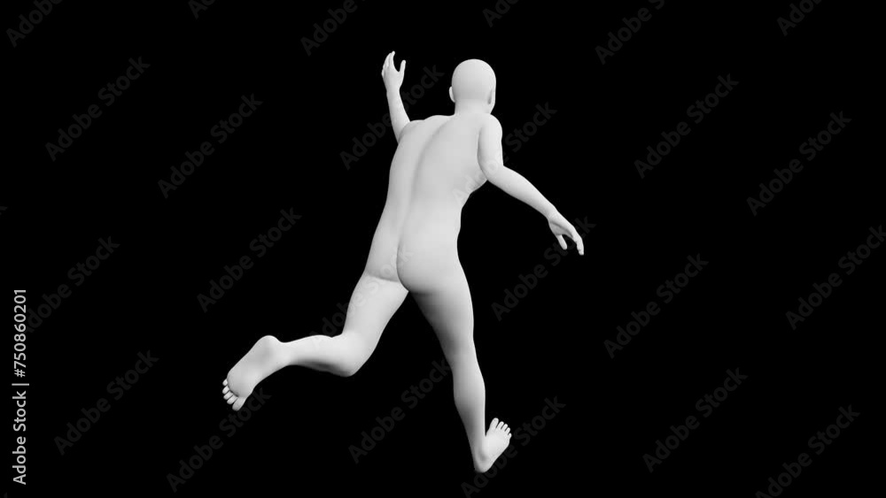 Man Running. 3D Model. 360 Degrees rotation (turntable). Isolated Man Running. 3D Model. 360 Degrees rotation (turntable). Isolated