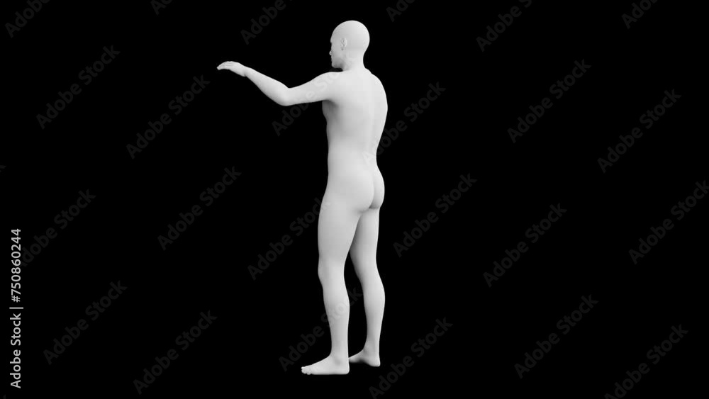 Man Gesturing. 3D Model. 360 Degrees rotation (turntable). Isolated Man Gesturing. 3D Model. 360 Degrees rotation (turntable). Isolated