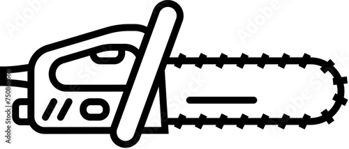 chainsaw outline vector icon