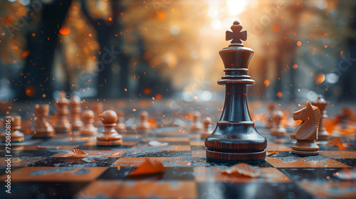 Strategic Moves: Business Strategy with Chess Pieces. Generative AI.