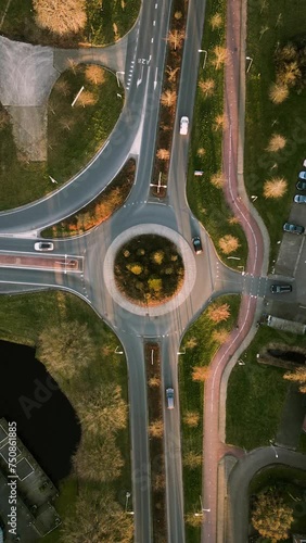 A dutch roundabout from aerial point of view photo