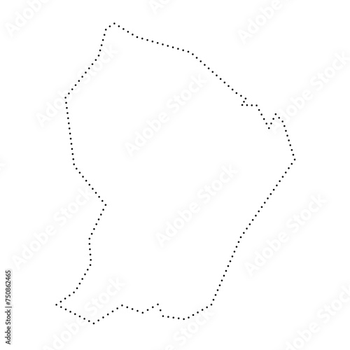 French Guiana simplified map. Black dotted outline contour. Simple vector icon. photo