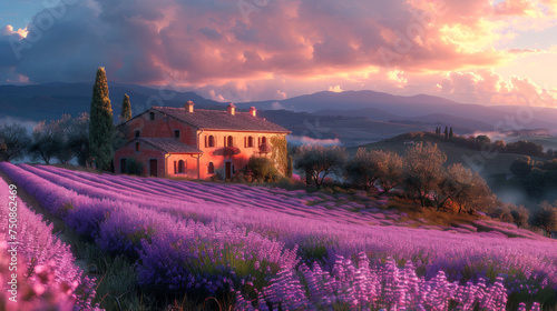 Beautifully illuminated landscape of Tuscany.