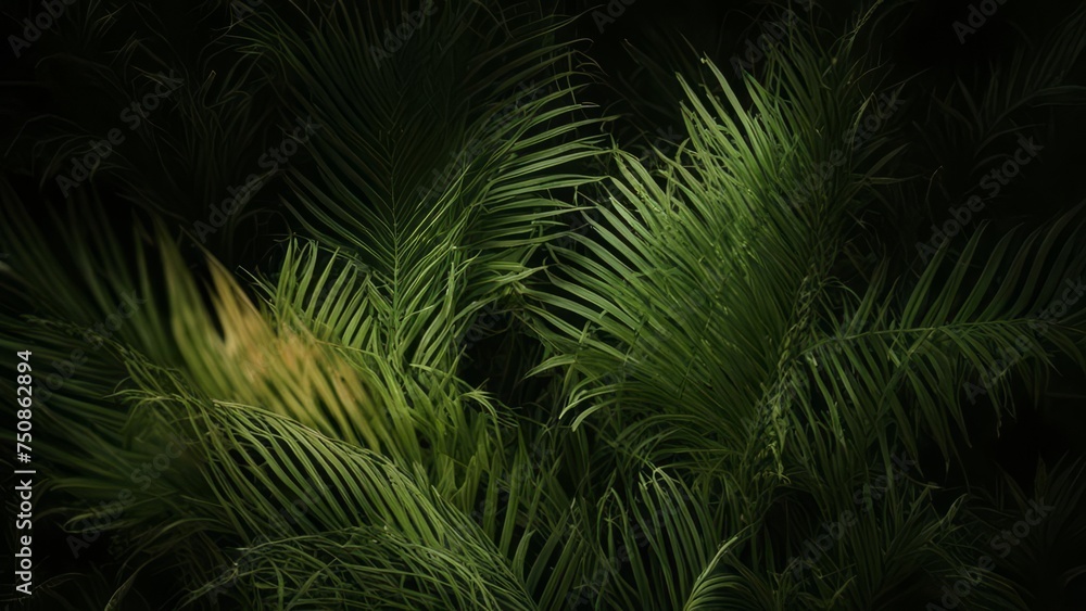 Abstract fern leaves on a dark background. Abstract fern leaves on a dark background.