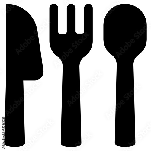 cutlery icon, simple vector design