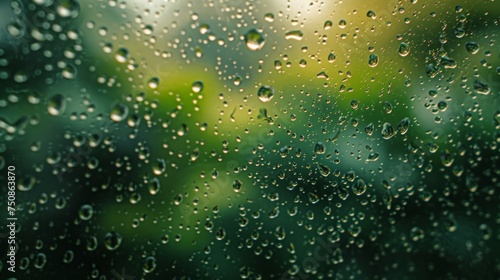 Rain drops on window glass, abstract background with bokeh effect. Rain drops with city lights background.