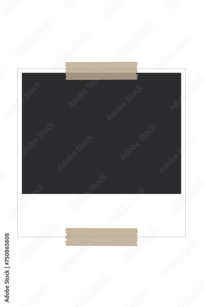 Singe empty photo frame with sticky clip on top and bottom Singe empty photo frame with sticky clip on top and bottom