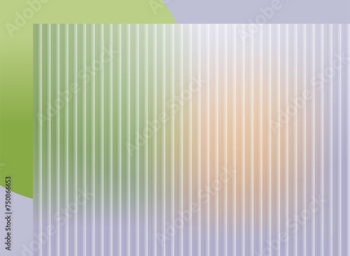 Glass with vertical stripes background on gray. Abstract vector illustration