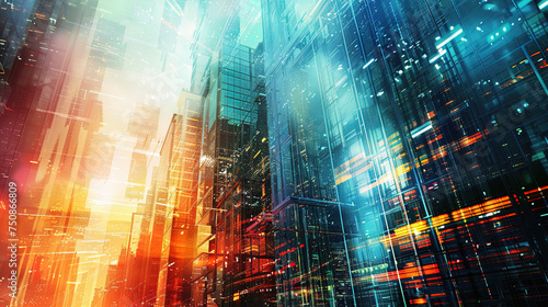 abstract street city buildings background wallpaper anime manga illustration lofi vibes