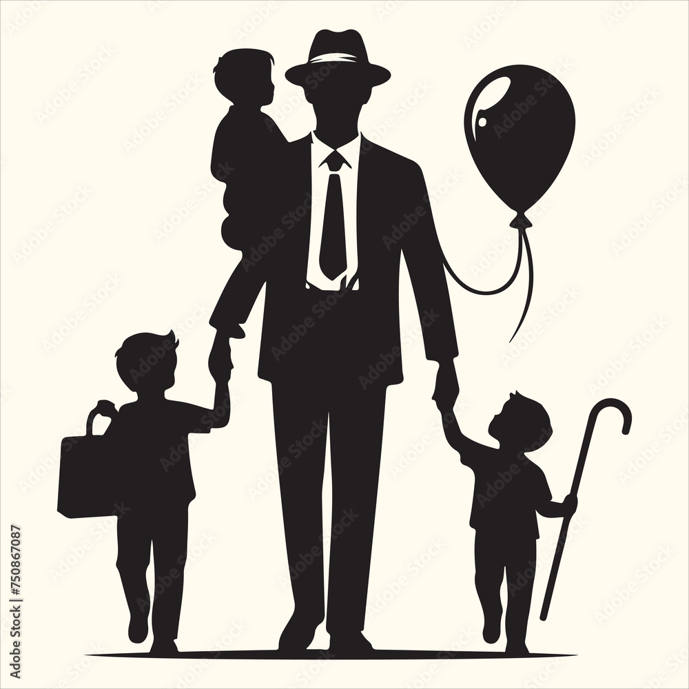 Father's Day Silhouette Vector Illustration Design