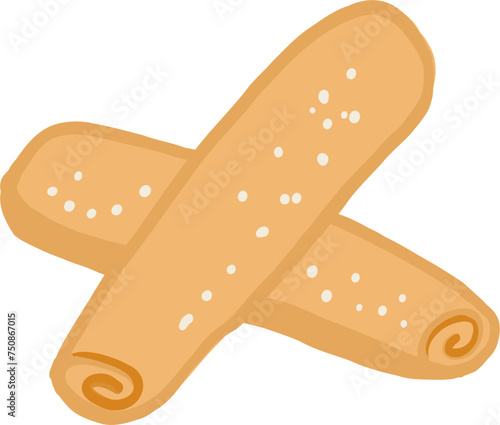 Sweet crepes. Ukrainian food. Hand drawn vector flat illustration.