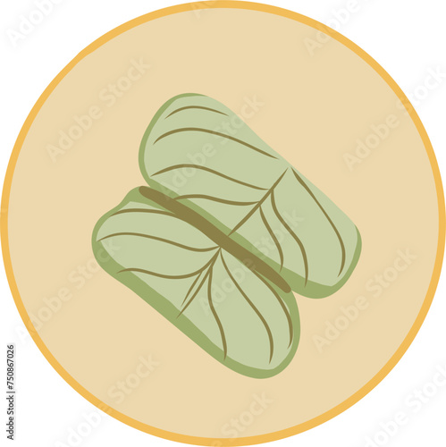 Cabbage rolls. Ukrainian food. Hand drawn vector flat illustration.