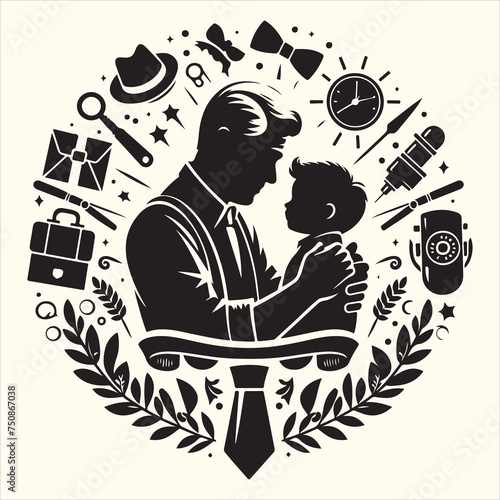 Father's Day Silhouette Vector Illustration Design