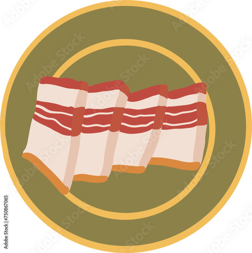 Salo. Ukrainian food. Hand drawn vector flat illustration.