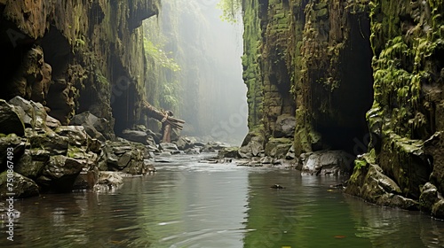 A hidden emerald-green cave 