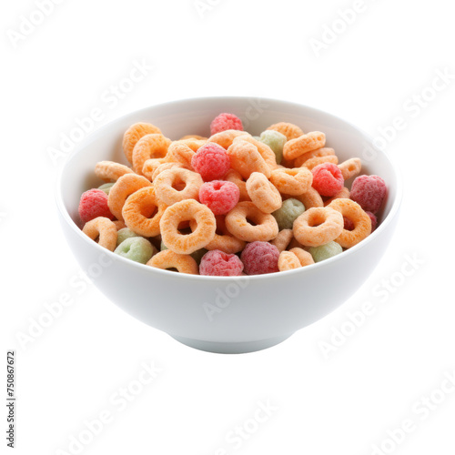 bowl of Cereal Isolated on transparent background