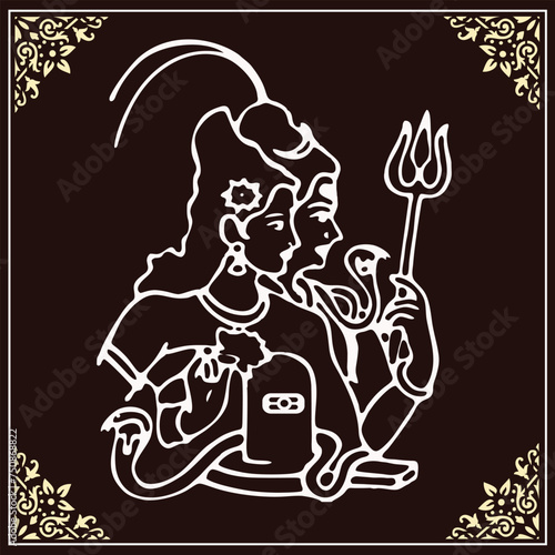 Lord Shiva with goddess Parvati