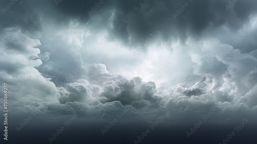 Obraz premium Rainstorm overcast clouds on transparent 3d rendering ai generated