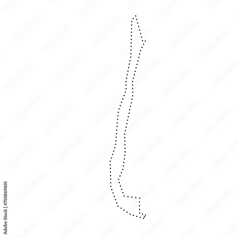 Chile country simplified map. Black dotted outline contour. Simple vector icon. Chile country simplified map. Black dotted outline contour. Simple vector icon.