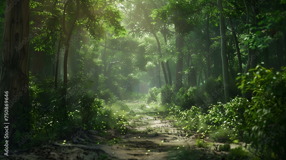 Fototapeta premium Concept background of digital report on forest