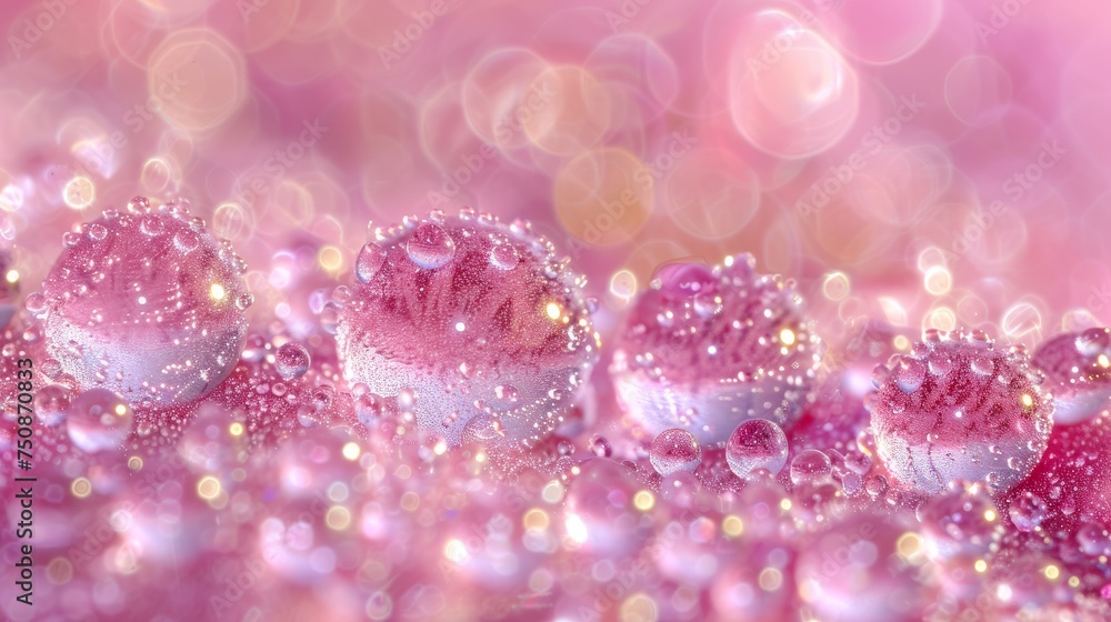 a close up of a bunch of bubbles on a pink background with a lot of bubbles on the bottom of the bubbles. a close up of a bunch of bubbles on a pink background with a lot of bubbles on the bottom of the bubbles.