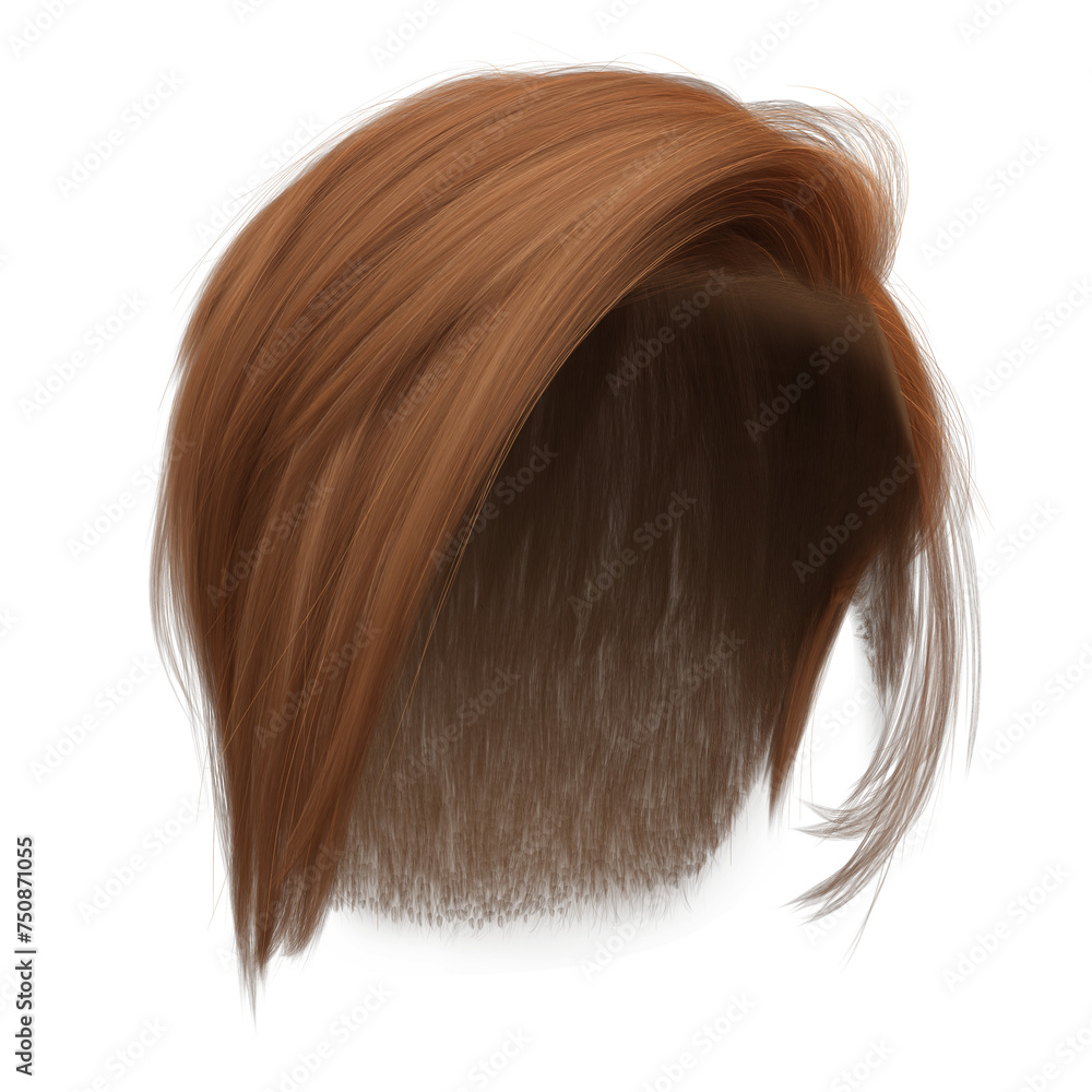 3d render short copper pixie hair isolated 3d render short copper pixie hair isolated